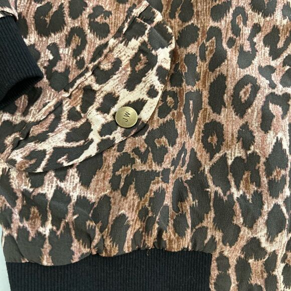 Johnny Was Brown and Black Leopard Print Jacket 100% Silk - Picture 2 of 5